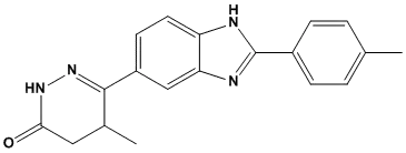 Molecular Structure of 74149-86-3 (3(2H)-Pyridazinone,4,5-dihydro-5-methyl-6-[2-(4-methylphenyl)-1H-benzimidazol-5-yl]-)